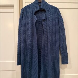 GAP Women's Navy Cable Knit Long Cardigan